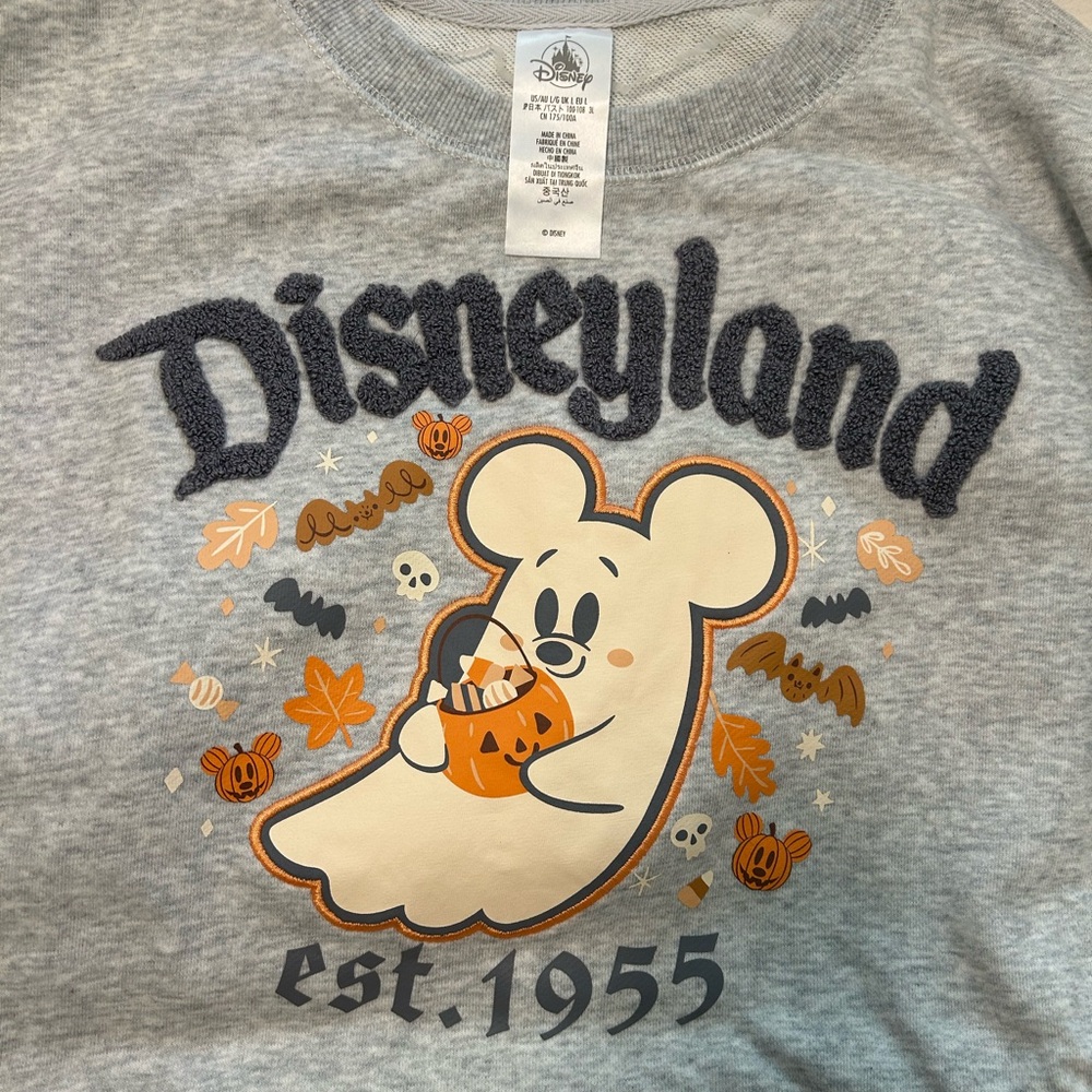 Disneyland Halloween Ghost Mickey Sweatshirt - Gray